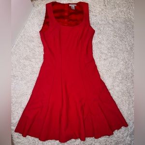 A line/Flared Pleated Sleeveless Dress